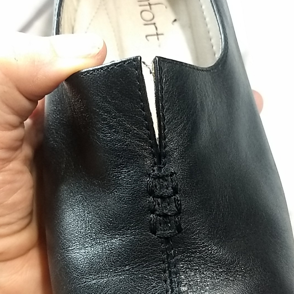 Strictly Comfort Black Leather Loafer Shoes - Picture 5 of 9